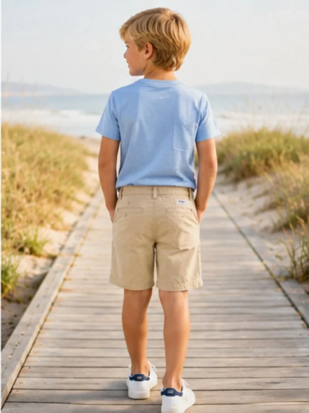 OshKosh - Boys Size 8 Khaki Shorts Adjustable Waist Casual Chino